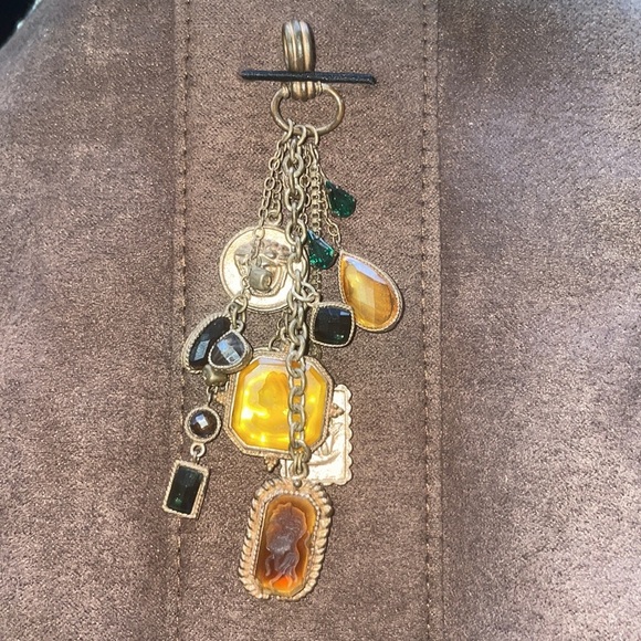 Coin Charm Bracelet, Pendant and Earrings Mixed Media, Jewels, Rhinestones - Picture 9 of 16